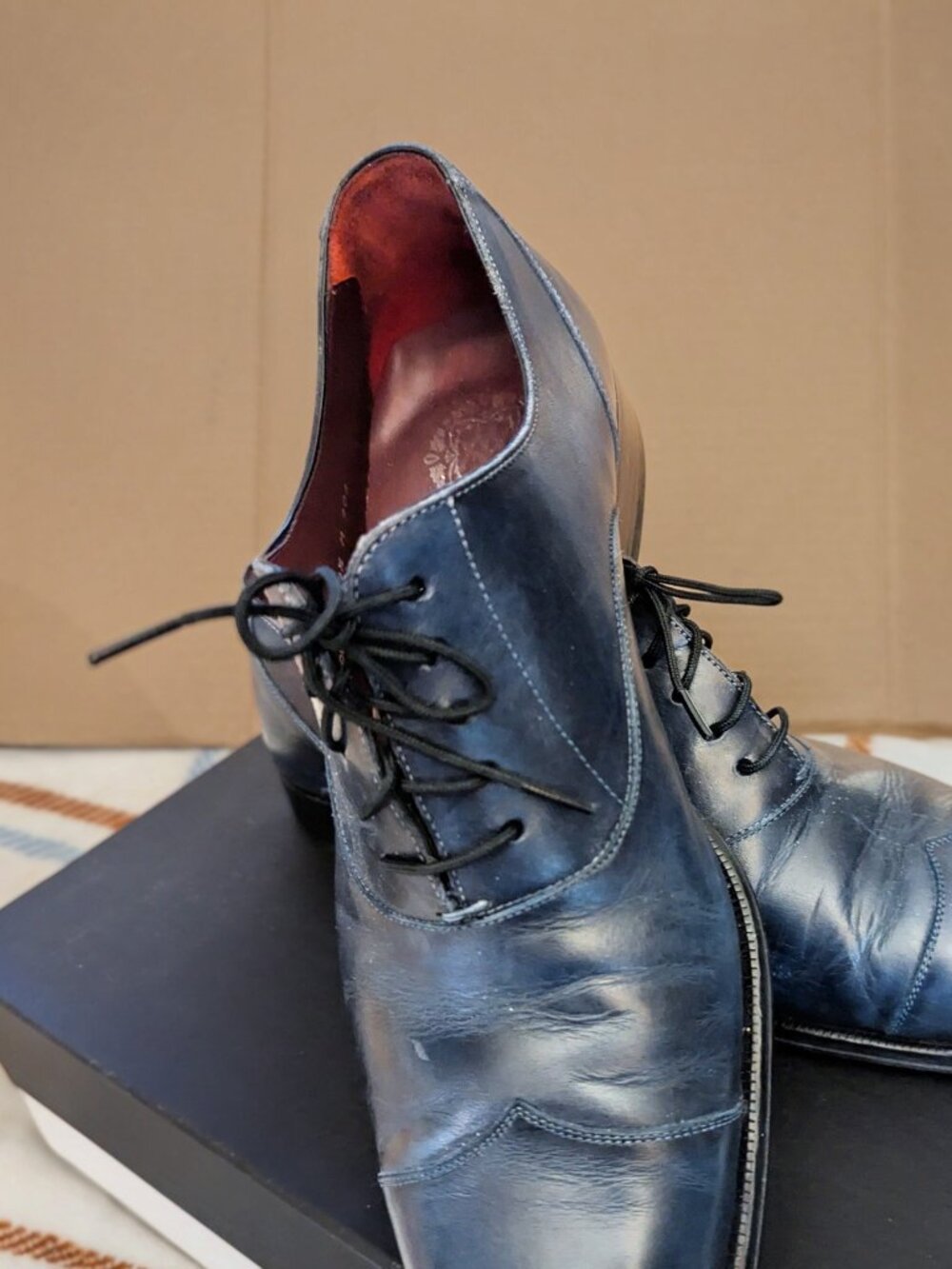 MEZLAN Mens Derby Shoes Size 9.5 Deep Blue